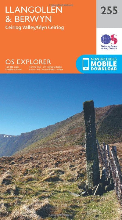 Clawr llyfr / Book cover: O.S. Explorer 255 Llangollen & Berwyn