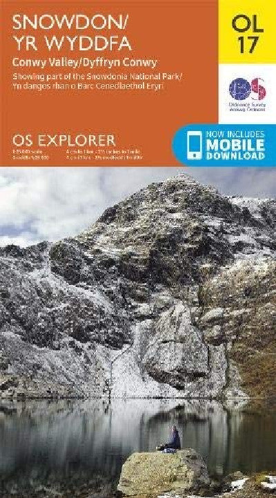 Clawr llyfr / Book cover: O.S. Explorer OL 17 Snowdon/Wyddfa, Yr