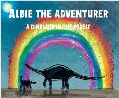 Clawr llyfr / Book cover: Albie the Adventurer - A Dinosaur in the Forest