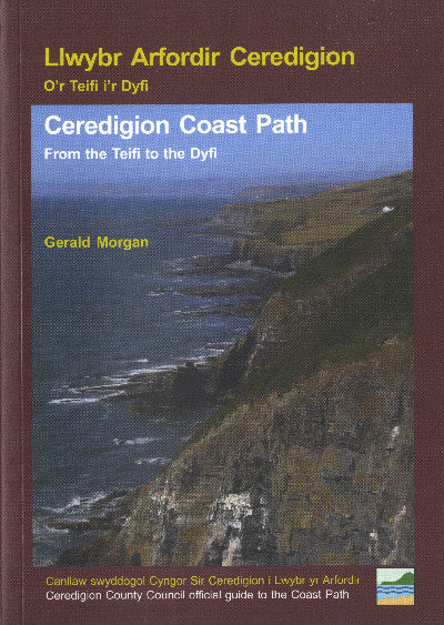 Clawr llyfr / Book cover: Llwybr Arfordir Ceredigion – O'r Teifi i'r Dyfi / Ceredigion Coast Path - From the Teifi to the Dyfi