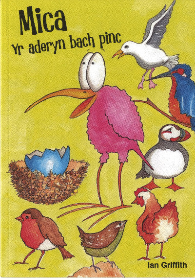 Clawr llyfr / Book cover: Mica yr aderyn bach pinc