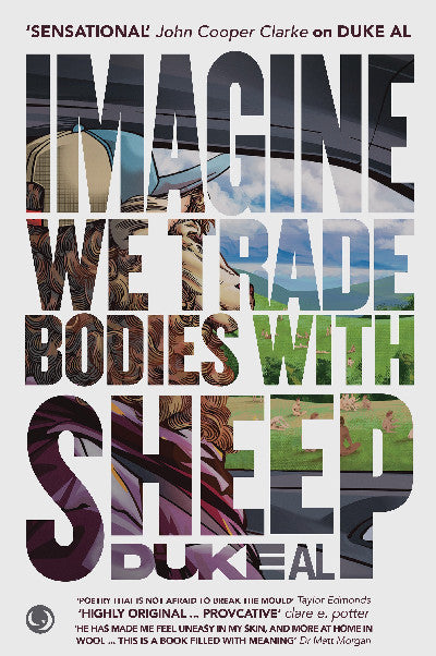 Clawr llyfr / Book cover: Imagine we trade bodies with sheep
