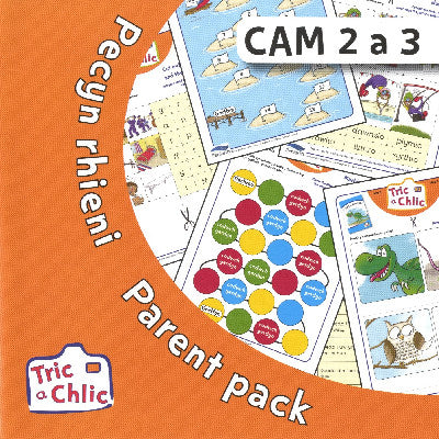 Clawr llyfr sain / Audiobook cover: Tric a Chlic: Pecyn Rhieni Cam 2 a 3