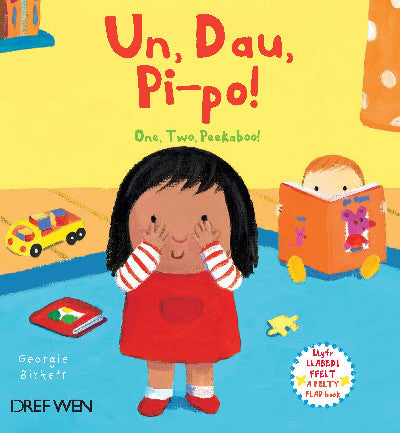 Clawr llyfr / Book cover: Un, Dau, Pi-Po!/One, Two, Peekaboo! — One, Two, Peekaboo!