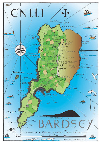 Clawr llyfr / Book cover: Map Ynys Enlli / Bardsey Island Map