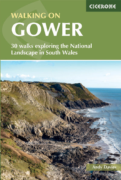 Clawr llyfr / Book cover: Walking on Gower - 30 walks exploring the National Landscape in South Wales