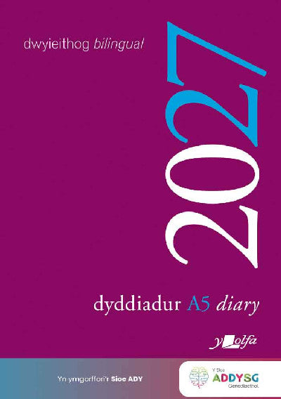 Clawr llyfr / Book cover: Dyddiadur Addysg A5 Y Lolfa 2027 Academic Diary