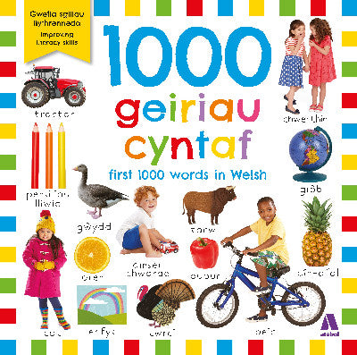 Clawr llyfr / Book cover: 1000 Geiriau Cyntaf / First 1000 Words in Welsh