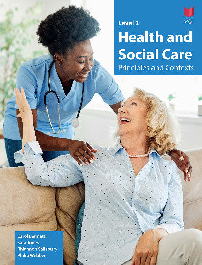 Clawr llyfr / Book cover: Level 3 Health and Social Care - Principles and Contexts