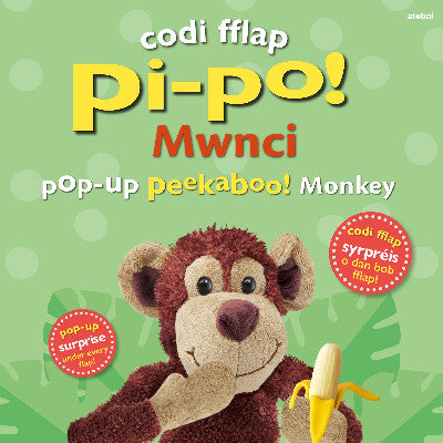 Clawr llyfr / Book cover: Codi Fflap Pi-po! Mwnci / Pop-up Peekaboo! Monkey