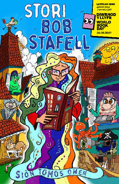 Clawr llyfr / Book cover: Stori Bob Stafell (Diwrnod y Llyfr 2027)
