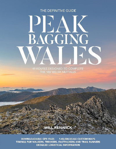 Clawr llyfr / Book cover: Peak Bagging: Wales - 49 routes designed to complete the 188 Welsh Nuttalls