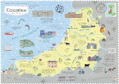 Poster: Cymru ar y Map: Poster Ceredigion (Cymraeg)