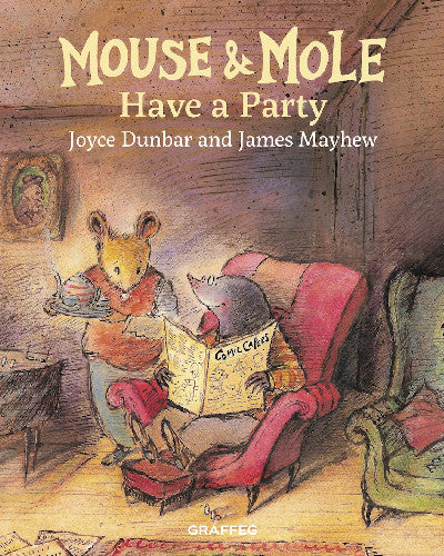 Clawr llyfr / Book cover: Mouse and Mole Have a Party