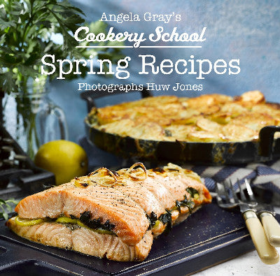 Clawr llyfr / Book cover: Angela Gray's Cookery School: Spring Recipes