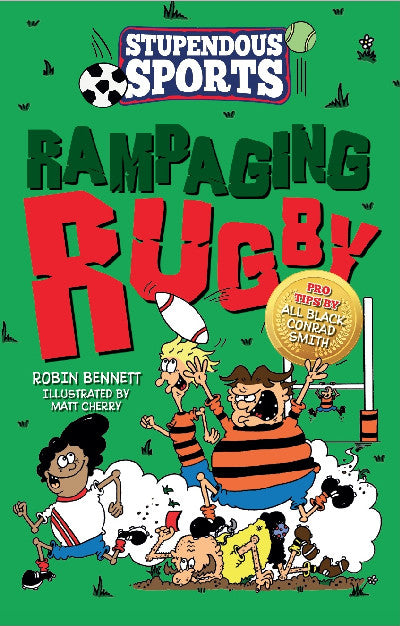 Clawr llyfr / Book cover: Stupendous Sports: Rampaging Rugby