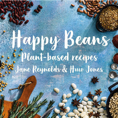 Clawr llyfr / Book cover: Happy Beans - Plant-Based Recipes — Plant-Based Recipes