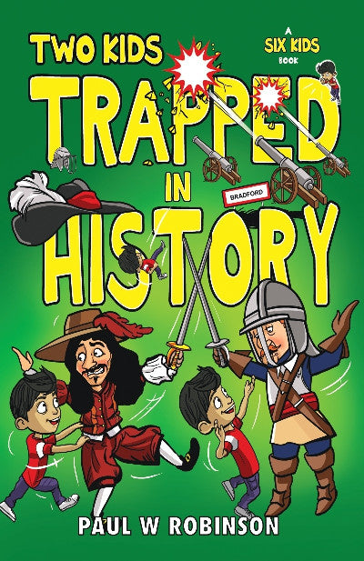 Clawr llyfr / Book cover: Two Kids Trapped in History