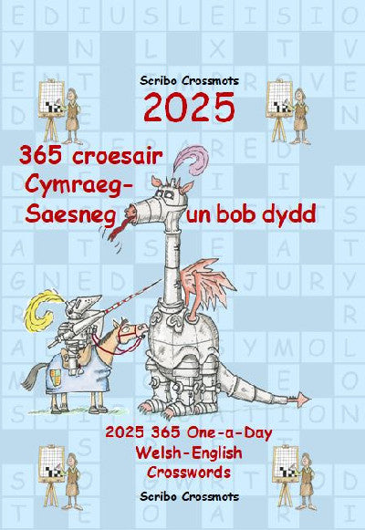Clawr llyfr / Book cover: 2025 365 croesair Cymraeg-Saesneg Un bob dydd — 2025 365 One-a-day Welsh-English Crosswords