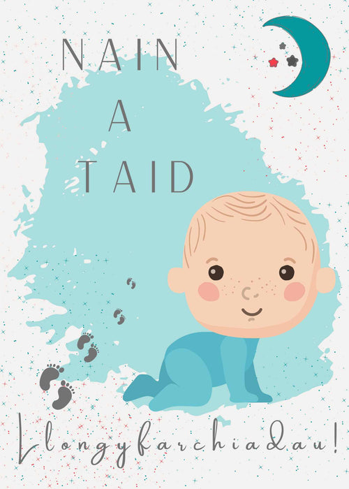 Nain a Taid - Llongyfrachiadau | Cardiau.Cymru - Siop Y Pentan