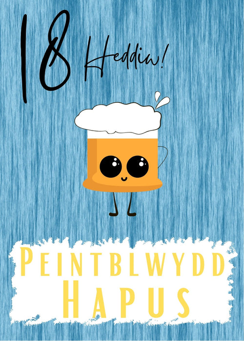 Penblwydd Hapus 18 | Cardiau.Cymru - Siop Y Pentan