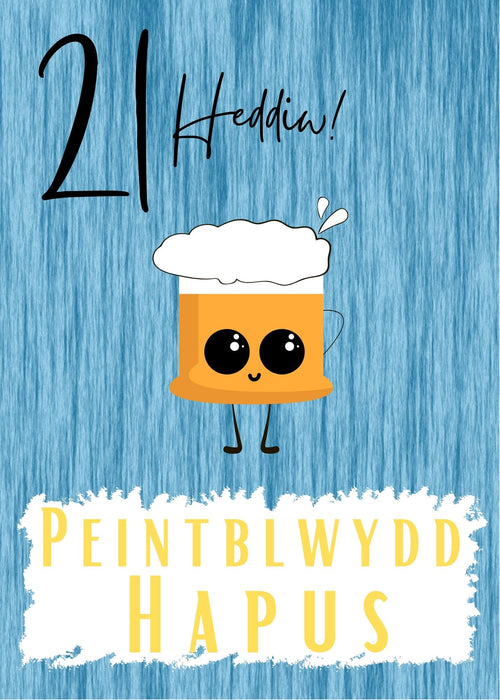 Penblwydd Hapus 21 | Cardiau.Cymru - Siop Y Pentan