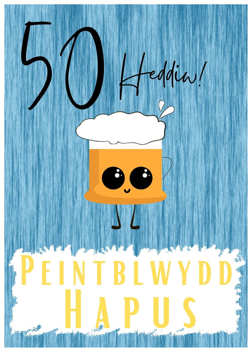 Penblwydd Hapus 50 | Cardiau.Cymru - Siop Y Pentan