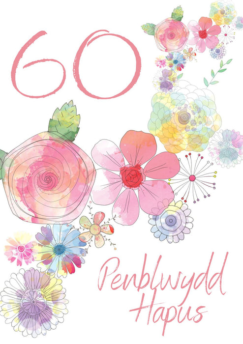 Penblwydd Hapus 60 | Cardiau.Cymru - Siop Y Pentan