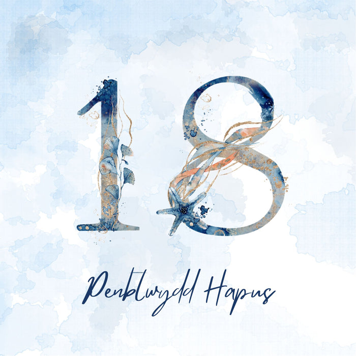Penblwydd Hapus 18 | Cardiau.Cymru - Siop Y Pentan