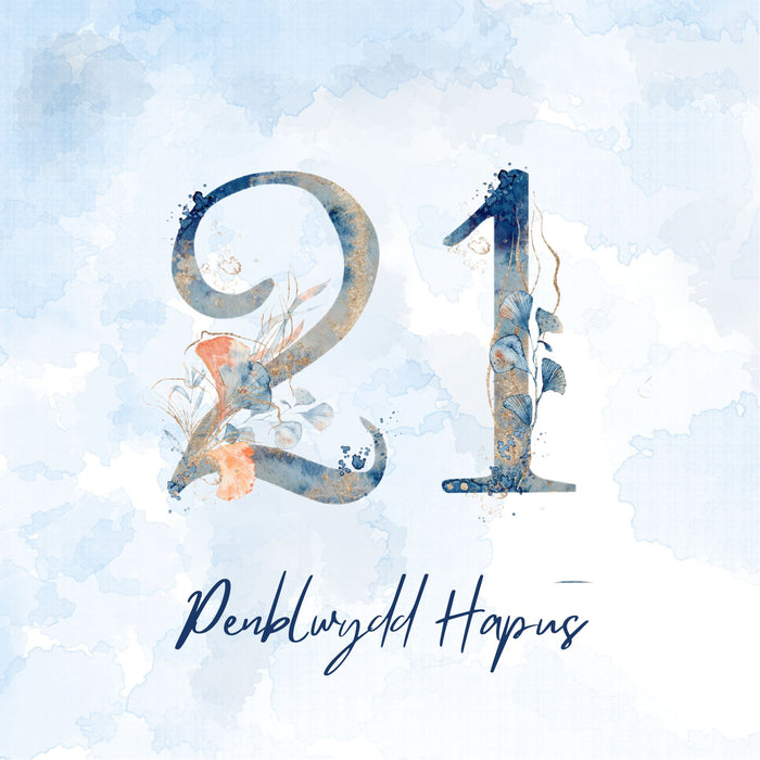 Penblwydd Hapus 21 | Cardiau.Cymru - Siop Y Pentan