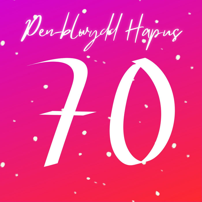 Penblwydd Hapus 70 (Ffoil Arian) | Cardiau.Cymru - Siop Y Pentan