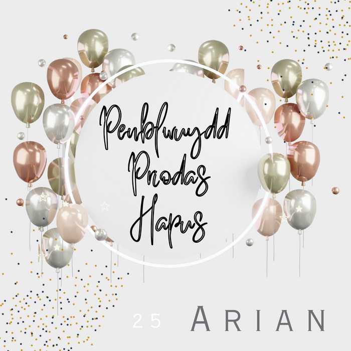 Penblwydd Priodas Arian (Ffoil) | Cardiau.Cymru - Siop Y Pentan