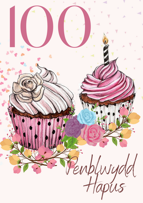 Penblwydd Hapus 100 | Cardiau.Cymru - Siop Y Pentan