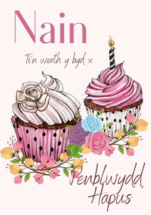 Penblwydd Hapus Nain | Cardiau.Cymru - Siop Y Pentan