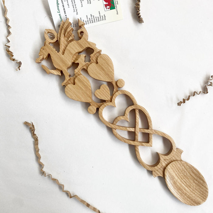 Llwy Garu Huw Jones (Engraved) | Welsh Lovespoon - Siop Y Pentan