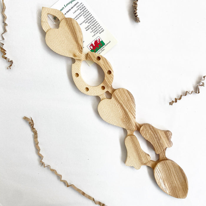 Llwy Garu Huw Jones (Engraved) | Welsh Lovespoon - Siop Y Pentan