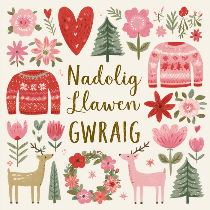 Nadolig Llawen Gwraig | Cardiau.Cymru - Siop Y Pentan