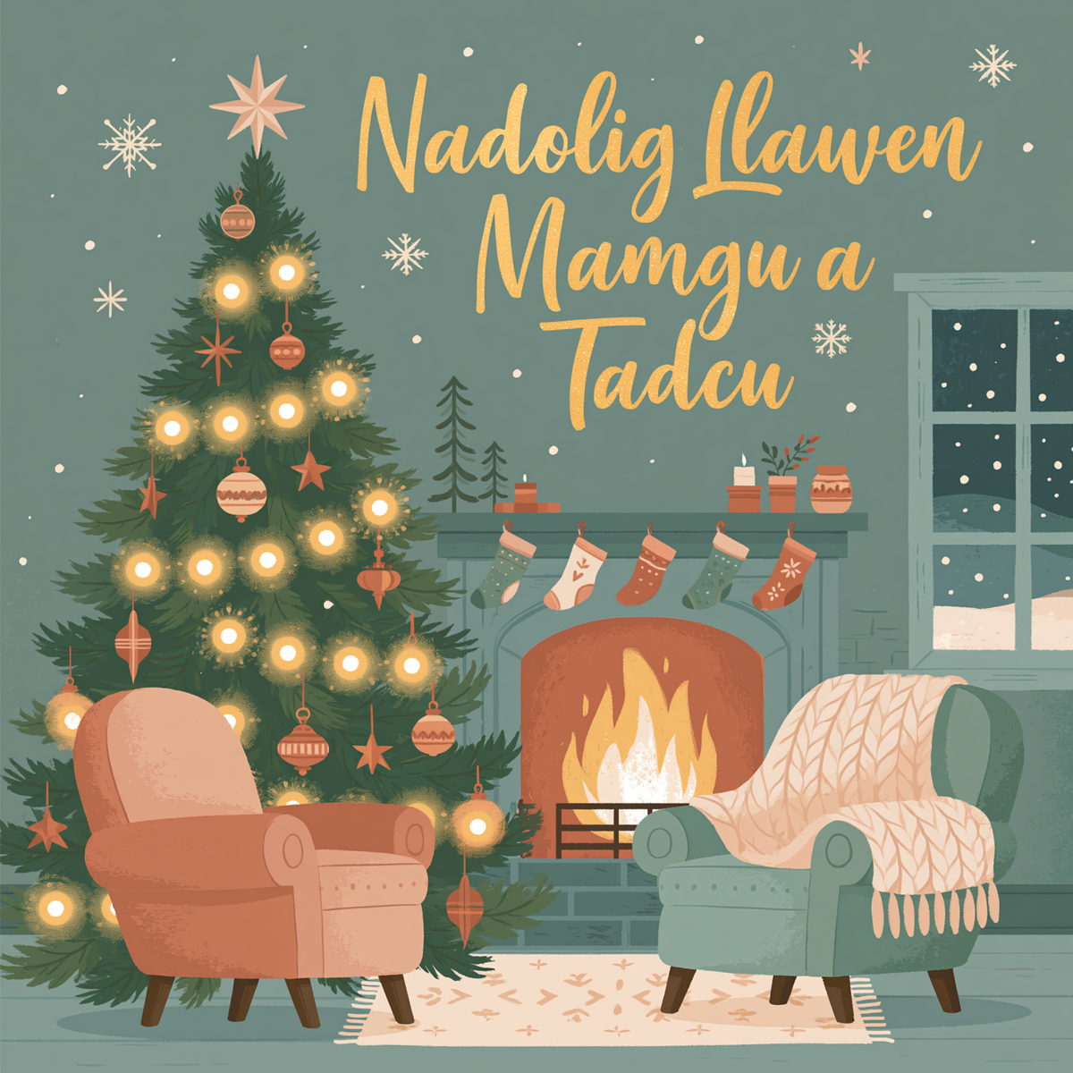 Nadolig Llawen Mamgu a Tadcu | Cardiau.Cymru - Siop Y Pentan