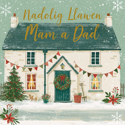 Nadolig Llawen Mam a Dad | Cardiau.Cymru - Siop Y Pentan