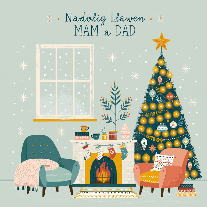 Nadolig Llawen Mam a Dad | Cardiau.Cymru