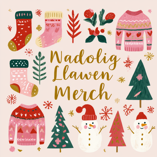 Nadolig Llawen Merch | Cardiau.Cymru - Siop Y Pentan