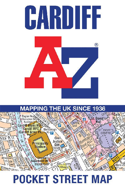 Clawr llyfr / Book cover: Cardiff A-Z Pocket Street Map