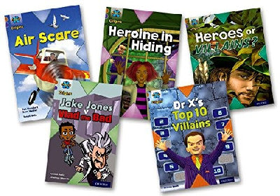 Clawr llyfr / Book cover: Project X: Band 11 Brown - Heroes and Villains (Mixed Pack of 5)