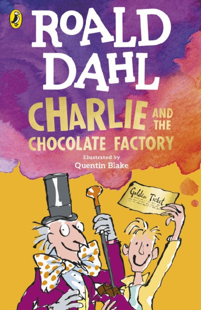 Clawr llyfr / Book cover: Charlie and the Chocolate Factory