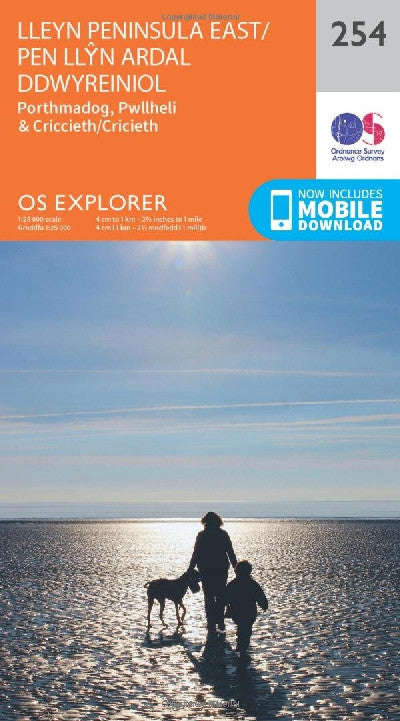 Clawr llyfr / Book cover: O.S. Explorer 254 Lleyn Peninsula East/Pen Llyn Ardal Ddwyreiniol