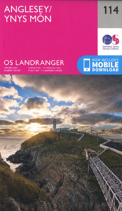 Clawr llyfr / Book cover: O.S. Landranger 114 Anglesey/Ynys Mon