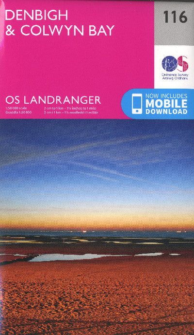 Clawr llyfr / Book cover: O.S. Landranger 116 Denbigh and Colwyn Bay / Dinbych a Bae Colwyn