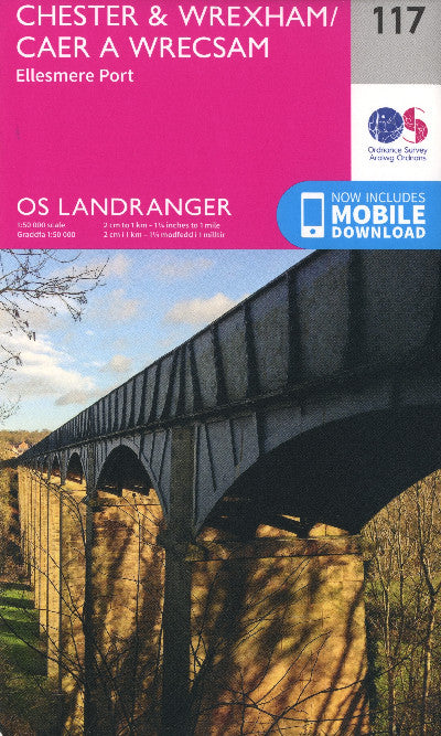 Clawr llyfr / Book cover: O.S. Landranger 117 Chester and Wrexham/Caer a Wrecsam