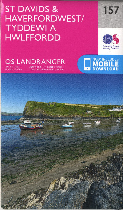 Clawr llyfr / Book cover: O.S. Landranger 157 St Davids and Haverfordwest/Tyddewi a Hwlffordd