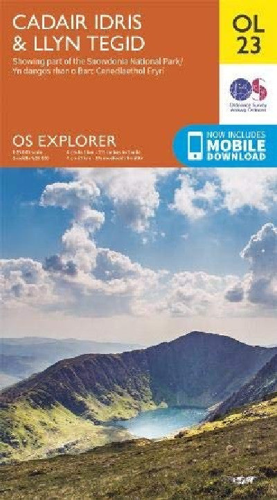 Clawr llyfr / Book cover: O.S. Explorer OL 23 Cadair Idris and Llyn Tegid